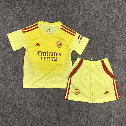 25-26 Arsenal Goalkeeper Kids Cheap Soccer Jerseys 