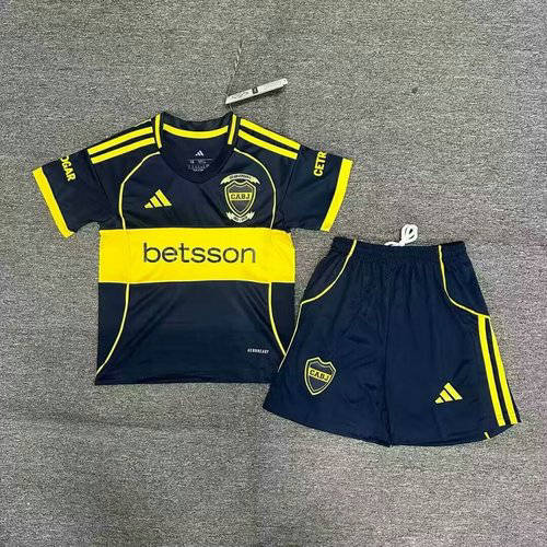 25-26 Boca Juniors Home Kids Cheap Soccer Jerseys