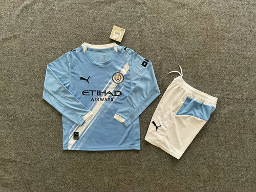 25-26 Manchester City Home Kids Cheap Soccer Jerseys