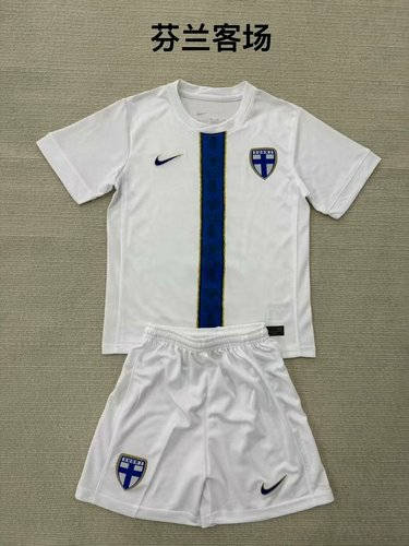 25-26 Finland Away Kids Cheap Soccer Jerseys