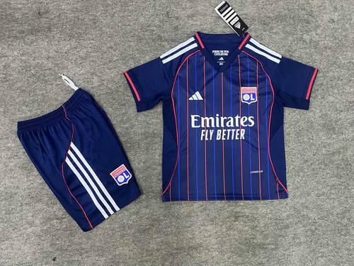 25-26 Lyon Away Kids Cheap Soccer Jerseys