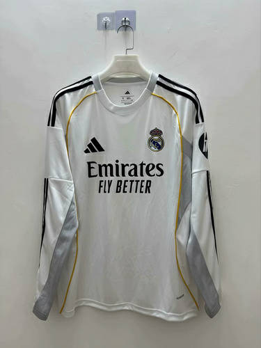 Real Madrid Home Long Sleeve Cheap Soccer Jerseys