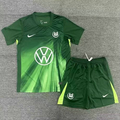 25-26 Wolfsburg Home Kids Cheap Soccer Jerseys