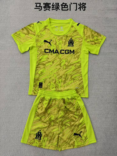25-26 Marseille Goalkeeper Kids Cheap Soccer Jerseys