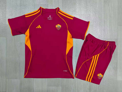 25-26 Roma Home Kids Cheap Soccer Jerseys 