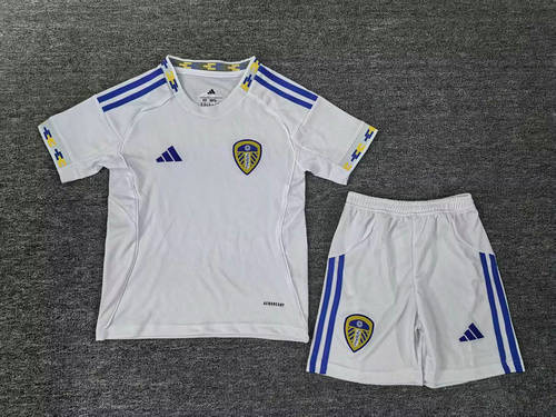 25-26 Leeds United United Home Kids Cheap Soccer Jerseys