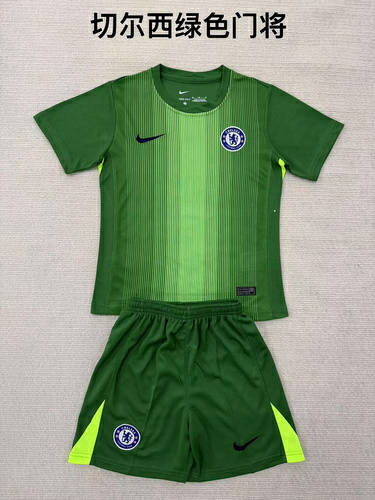 25-26 Chelsea Goalkeeper Kids Cheap Soccer Jerseys