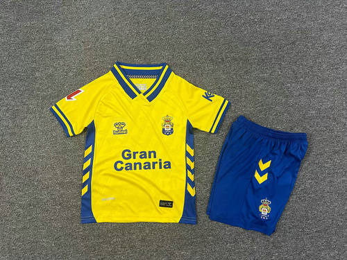 25-26 Las Palmas Home Kids Cheap Soccer Jerseys