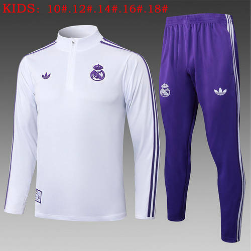 25-26 Real Madrid Kids Long Sleeve tracksuit
