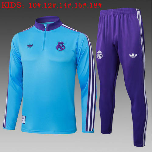 25-26 Real Madrid Kids Long Sleeve tracksuit