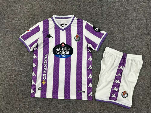 25-26 Real Valladolid Home Kids Cheap Soccer Jerseys