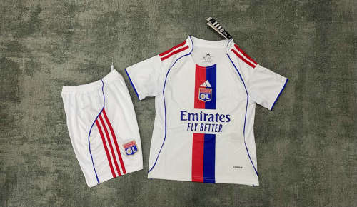 25-26 Lyon Home Kids Cheap Soccer Jerseys