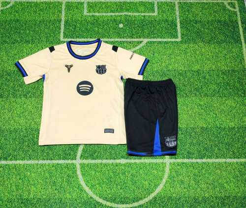 25-26 Barcelona Away Kids Cheap Soccer Jerseys