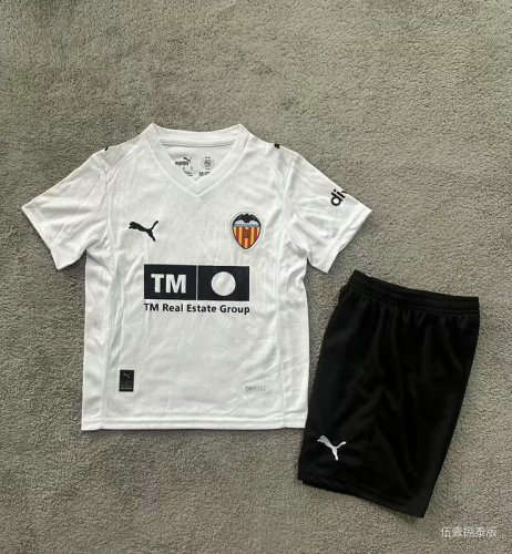 25-26 Valencia Home Kids Cheap Soccer Jerseys