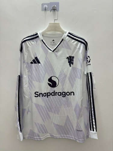 25-26 Man United Away Long Sleeve Cheap Soccer Jerseys 