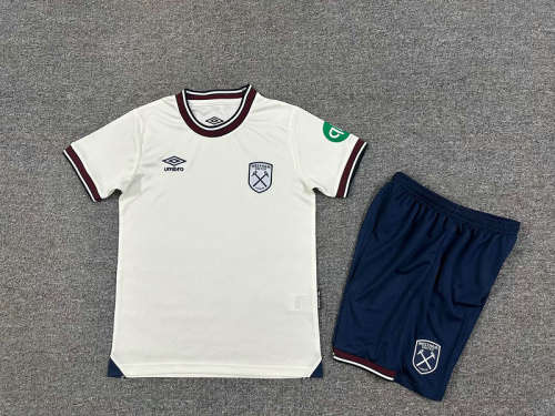 25-26 West Ham Away Kids Cheap Soccer Jerseys