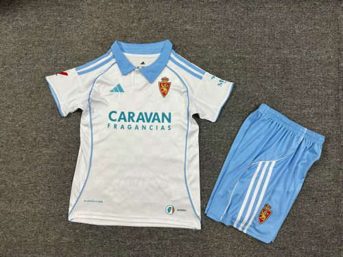 25-26 Zaragoza Home Kids Cheap Soccer Jerseys 