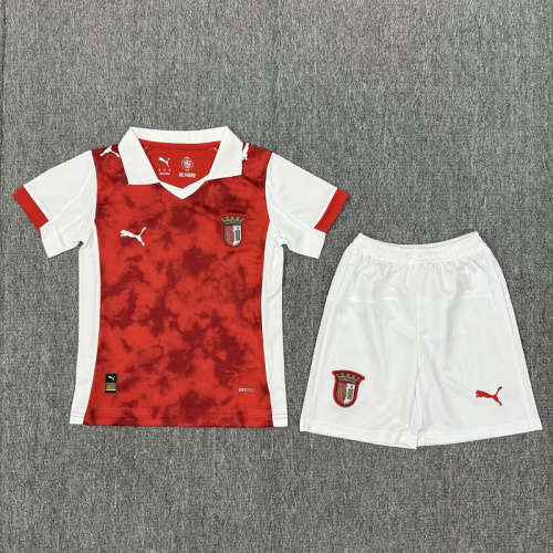 25-26 Braga Home Kids Cheap Soccer Jerseys