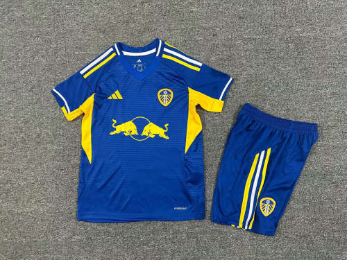 25-26 Leeds United United Away Kids Cheap Soccer Jerseys