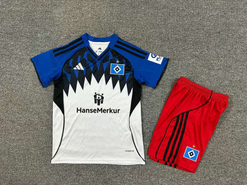 25-26 Hamburger Home Kids Cheap Soccer Jerseys 