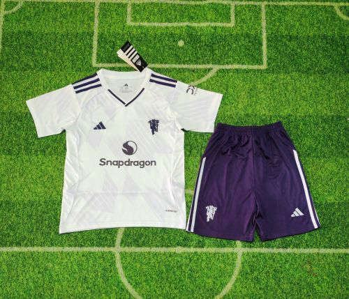 25-26 Man United Away Kids Cheap Soccer Jerseys 
