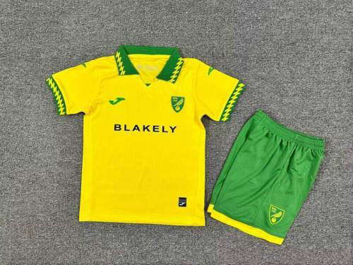 25-26 Norwich City Home Kids Cheap Soccer Jerseys