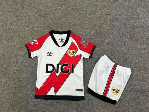25-26 Rayo Vallecano Home Kids Cheap Soccer Jerseys