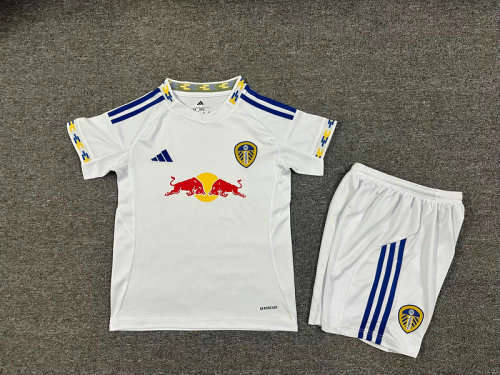 25-26 Leeds United United Home Kids Cheap Soccer Jerseys