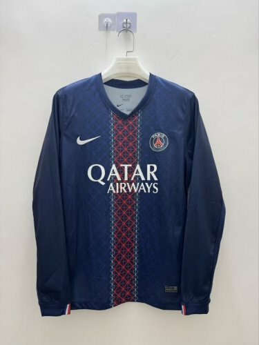 25-26 Paris Home Long Sleeve Cheap Soccer Jerseys