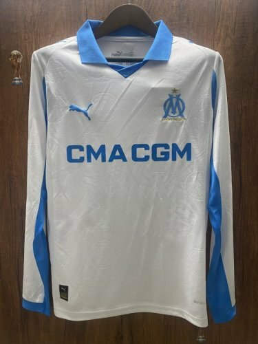 25-26 Marseille Home Long Sleeve Cheap Soccer Jerseys