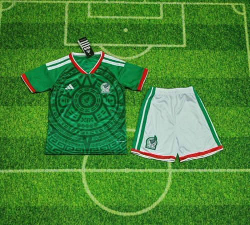 25-26 Mexico Home Kids Cheap Soccer Jerseys