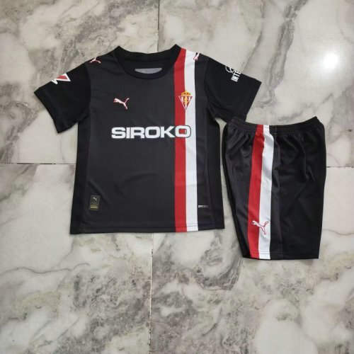 25-26 Sporting de Gijon Away Kids Cheap Soccer Jerseys 