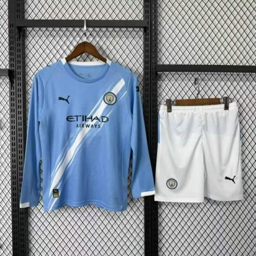 25-26 Manchester City Home Long Sleeve Cheap Soccer Jerseys