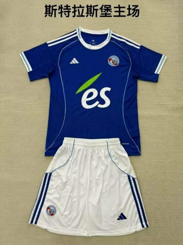 25-26 Strasbourg Home Kids Cheap Soccer Jerseys