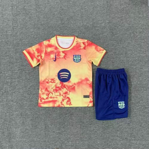 25-26 Barcelona Special Kids Cheap Soccer Jerseys