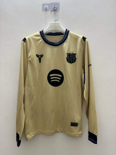 25-26 Barcelona Away Long Sleeve Cheap Soccer Jerseys