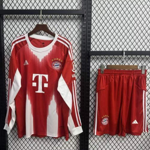 25-26 Bayern Home Long Sleeve Cheap Soccer Jerseys