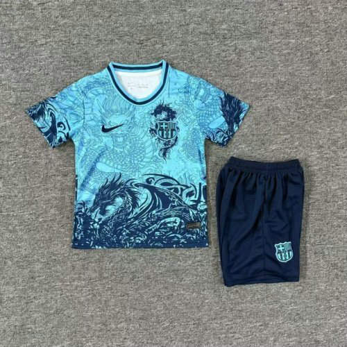 25-26 Barcelona Special Kids Cheap Soccer Jerseys
