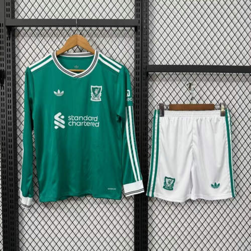25-26 Liverpool Third Long Sleeve Kids Cheap Soccer Jerseys