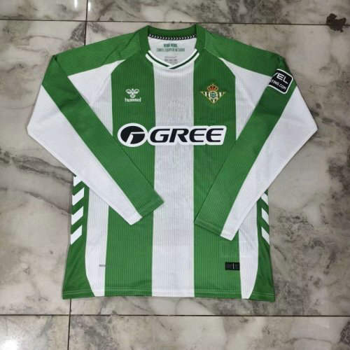 25-26 Real Betis Home Long Sleeve Cheap Soccer Jerseys