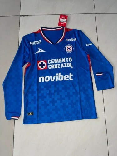 25-26 Cruz Azul Home Long Sleeve Cheap Soccer Jerseys