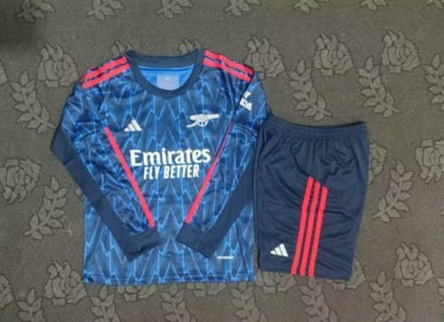 25-26 Arsenal Away Long Sleeve Kids Cheap Soccer Jerseys