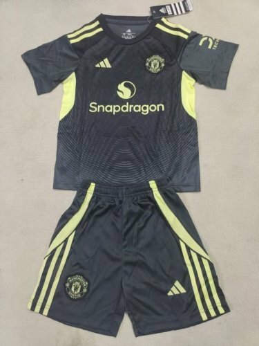 25-26 Man United Goalkeeper Kids Cheap Soccer Jerseys 