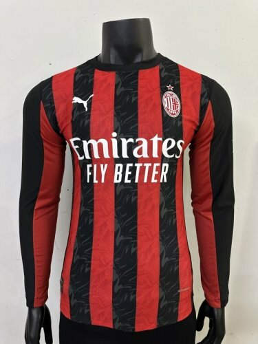 25-26 AC Milan Home Long Sleeves Player Version Cheap Soccer Jerseys
