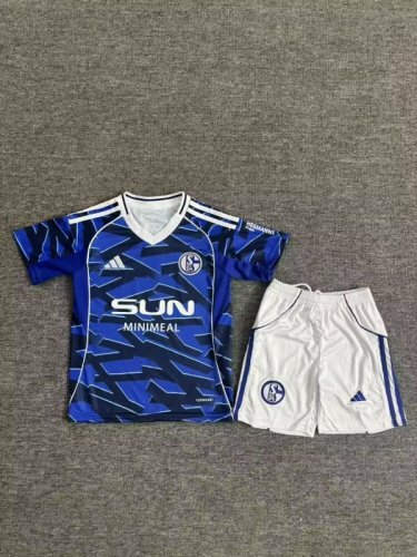 25-26 Schalke Home Kids Cheap Soccer Jerseys