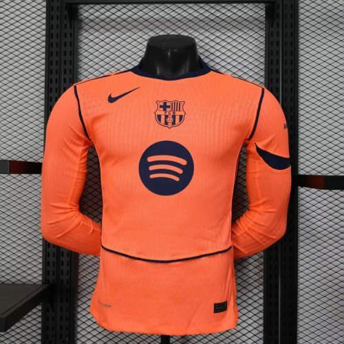 25-26 Barcelona Third Long Sleeves Player Version Cheap Soccer Jerseys