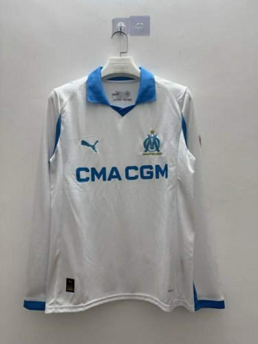 25-26 Marseille Home Long Sleeve Cheap Soccer Jerseys