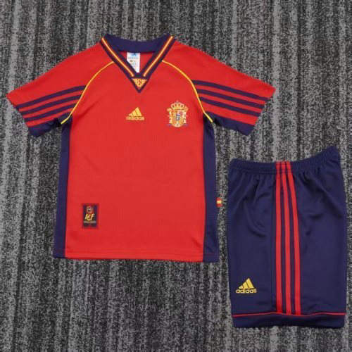 1998 Spain Home Kids Cheap Soccer Jerseys