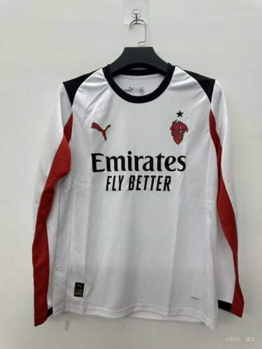 25-26 AC Milan Away Long Sleeve Cheap Soccer Jerseys