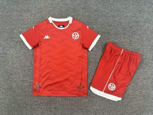 25-26 Tunisia Home Kids Cheap Soccer Jerseys